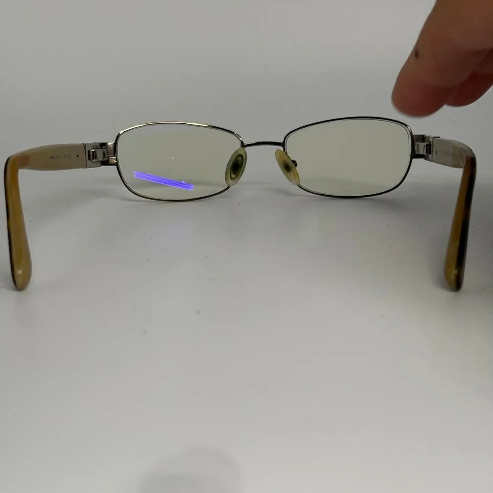 Jimmy Choo JC 15 Brown Metal Tortoise Crystal Eyeglass Frames Italy 23665